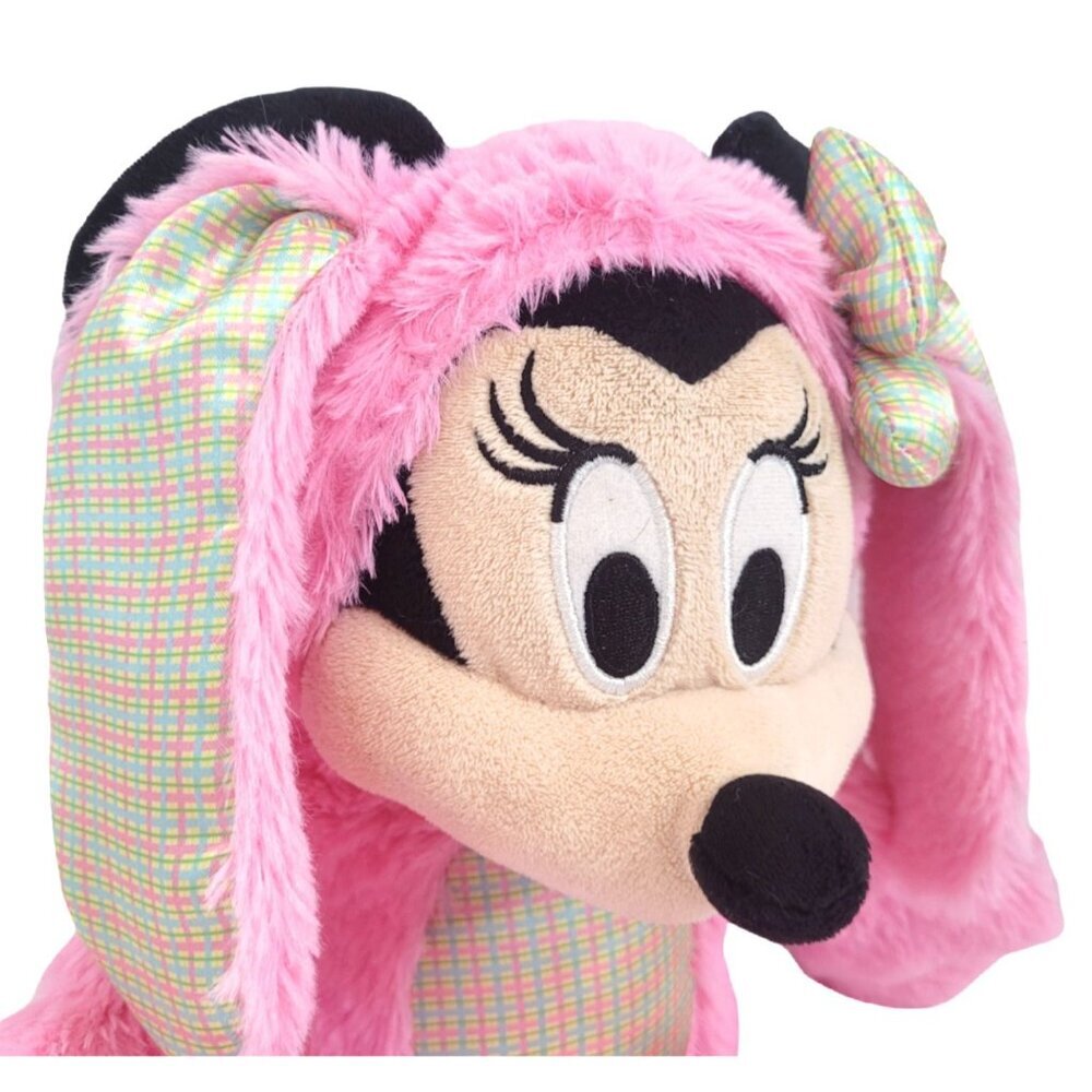Disney Parks Minnie Mouse Plush Stuffed Bunny Rabbit Costume 12" Pink Easter - Picture 3 of 8